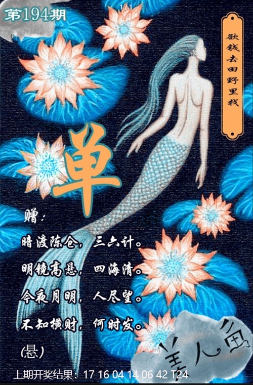 美人鱼单双中特图